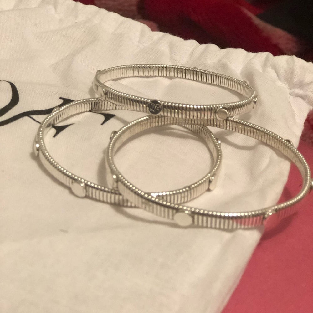 DVF silver snake chain bracelets